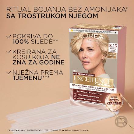 Boja za kosu Age Perfect Nudes – 6.03 Natural Light Gold Brown L'ORÉAL PARiS EXCELLENCE Creme