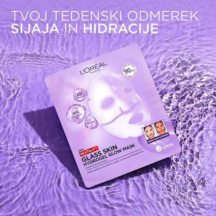 Revitalift Filler Glass Skin hidrogelna maska v obliki krpice L'ORÉAL PARiS REVITALIFT
