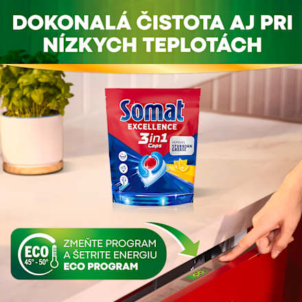 Kapsuly do umývačky riadu Excellence 3in1 Lemon Somat