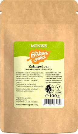 Zahnpulver Minze Birkengold