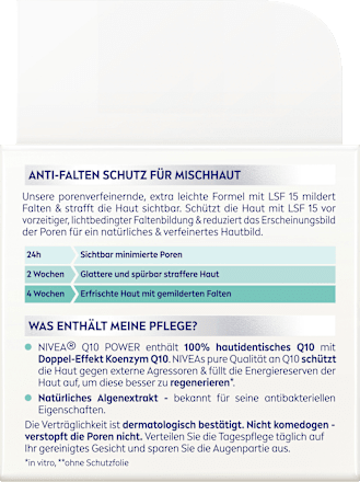 Gesichtscreme Q10 Porenverfeinernd LSF 15 NIVEA