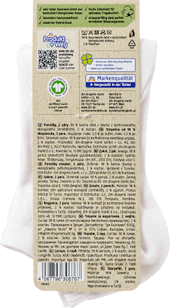 Sneakersocken mit Bio-Baumwolle weiß Gr. 39-42 Fascino