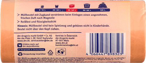 Müllbeutel 30L mit Zugband und Duft  Profissimo