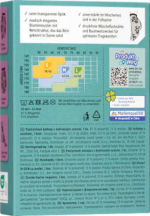 Strumpfhose mit floraler Netzstruktur schwarz Gr. 38/40, 20 DEN Fascino