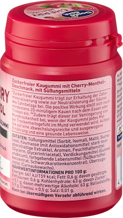 Kaugummi, Cherry Menthol, zuckerfrei Dontodent