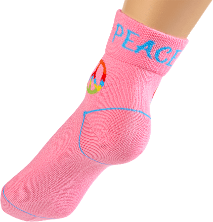 Socken mit kurzem Schaft & Peace-Motiv rosa Gr. 35-38 Fascino