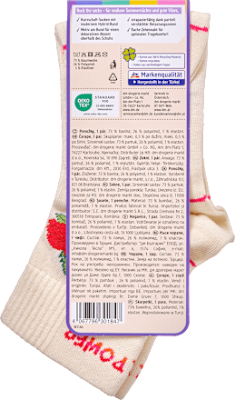 Socken mit kurzem Schaft & Blumen-Motiv weiß Gr. 35-38 Fascino