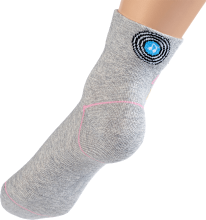 Socken mit kurzem Schaft & Schallplatten-Motiv grau Gr. 35-38 Fascino