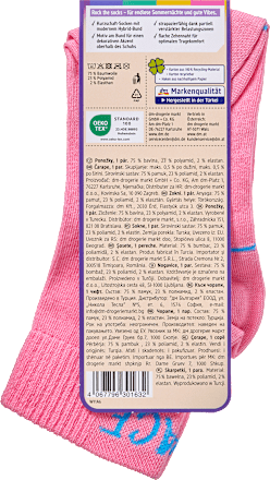 Socken mit kurzem Schaft & Peace-Motiv rosa Gr. 39-42 Fascino