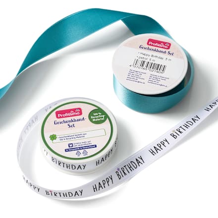 Geschenkband Set Happy Birthday petrol Profissimo