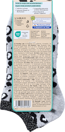 kotníkové ponožky leopardní vzor, šedé, vel. 39-42 Fascino