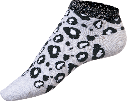 kotníkové ponožky leopardní vzor, šedé, vel. 39-42 Fascino