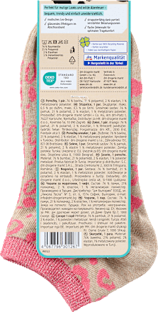 kotníkové ponožky leopardní vzor, růžovo-béžové, vel. 35-38 Fascino