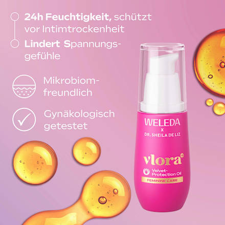 Intimpflege Waschlotion vlora+ Velvet Protection Oil WELEDA