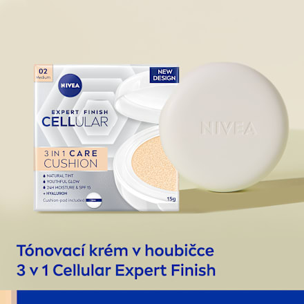 Cellular Expert Finish tónovací krém v houbičce 3 v 1 02 střední odstín NIVEA