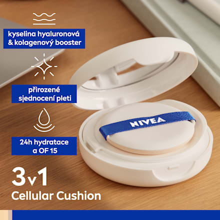 Cellular Expert Finish tónovací krém v houbičce 3 v 1 02 střední odstín NIVEA
