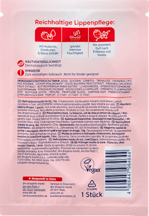 Hydrogélová maska na pery Jahoda & Vanilka Balea