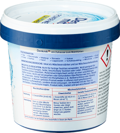 odstraňovač skvrn na bílé prádlo Oxi Power Denkmit