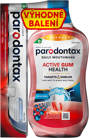 Balenie Zubná pasta Whitening + Ústna voda Active Gum Health parodontax