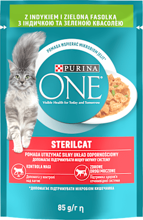 Karma dla kotów z indykiem i zieloną fasolką Sterilcat PURINA ONE