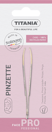 Пинсета със скосен позлатен връх TITANIA