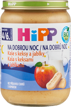 BIO kaše na dobrou noc s keksy a jablky HiPP