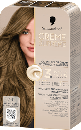Farba do włosów trwała 7-0 Naturalny Blond  Schwarzkopf CREME SUPREME