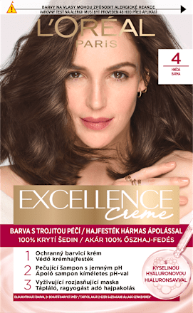 barva na vlasy 4 Hnědá L'ORÉAL PARiS EXCELLENCE Creme
