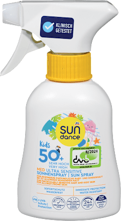 Ultra szenzitív napozó spray gyermekeknek, FF50+ nagyon magas fényvédelemmel SUNDANCE