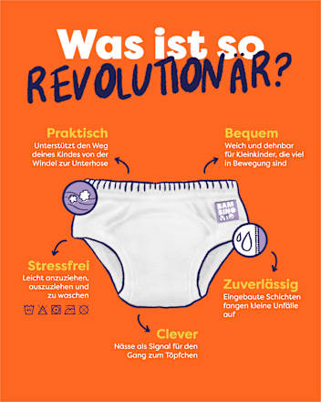 Töpfchen-Trainingshose wiederverwendbar, 3-4 Jahre, lila/bunt Bambino Mio