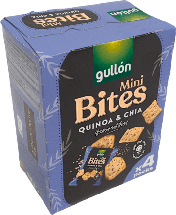 Mini biscuiți sărați cu semințe de quinoa și chia Gullon