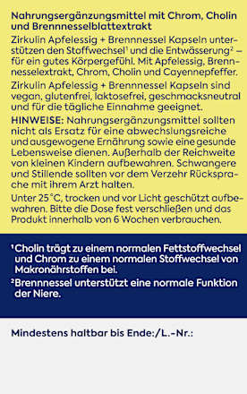 Apfelessig + Brennnessel Kapseln 80 St Zirkulin