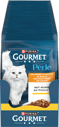 Nassfutter Katze mit Huhn, Perle - erlesene Streifen in Sauce Purina Gourmet