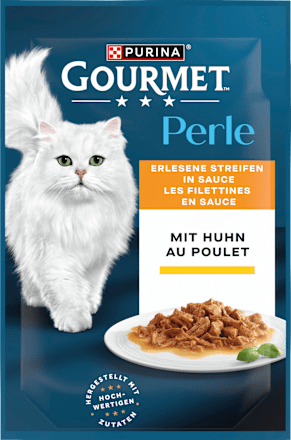 Nassfutter Katze mit Huhn, Perle - erlesene Streifen in Sauce Purina Gourmet