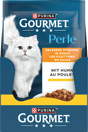Nassfutter Katze mit Huhn, Perle - erlesene Streifen in Sauce Purina Gourmet