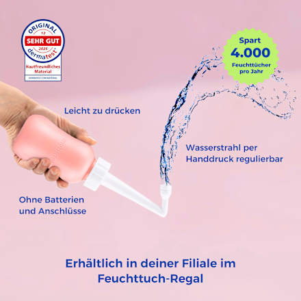 Po- und Intimdusche Rosé, inkl. Reisebeutel und Deckel mybidet