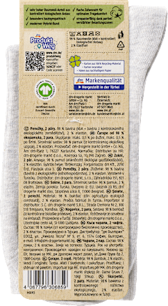 Socken mit Bio-Baumwolle grau, Gr. 39-42 (2 Paar) Fascino