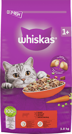Trockenfutter Katze mit Rind, Adult 1+ Whiskas