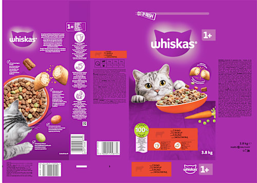 Trockenfutter Katze mit Rind, Adult 1+ Whiskas