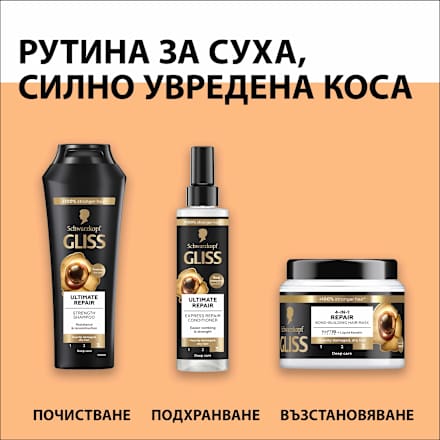 Възстановяваща маска за много изтощена и суха коса Repair 4-in-1 Schwarzkopf GLISS
