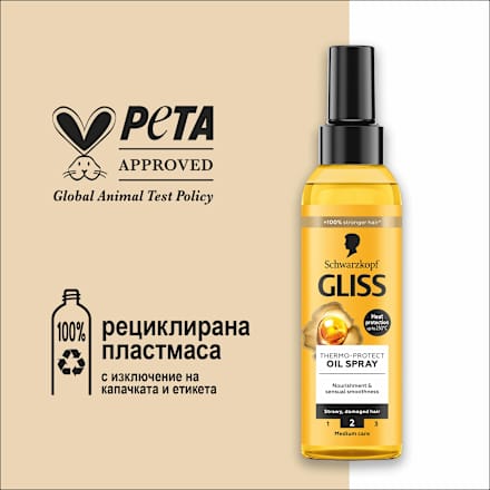 Спрей за коса за топлинна защита Schwarzkopf GLISS