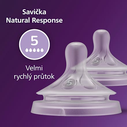 Биберони за шише Natural, поток 5 PHILIPS AVENT