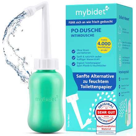Po- und Intimdusche Mint, inkl. Reisebeutel und Deckel mybidet