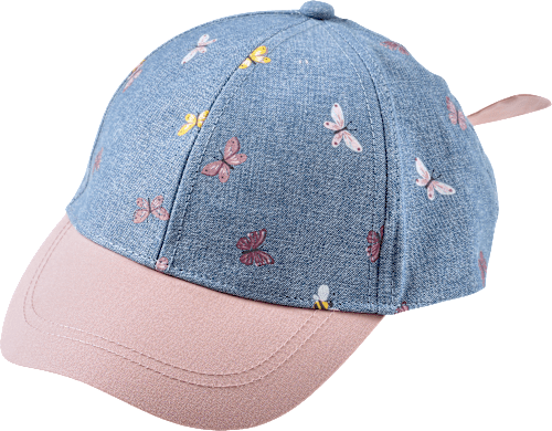 Basecap mit Schmetterlings-Muster, blau + rosa, Gr. 52/53 ALANA