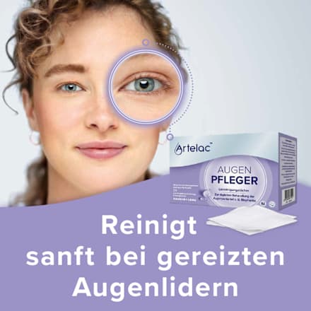 Artelac AUGEN PFLEGER Lidreinigungstücher 20 sterile gebrauchsfertige Einwegtücher zur täglichen Behandlung Artelac