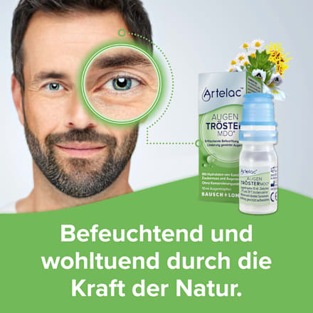 Artelac AUGEN TRÖSTER MDO Erfrischende Befeuchtung und Linderung gereizter Augen Mit Hydrolaten von Kamille,Zaubernuss und  Augentrost Artelac