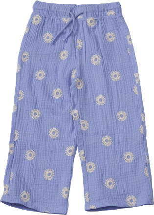 Hose aus Musselin mit Blumen-Stickerei & weitem Schnitt, lila, Gr. 128 ALANA
