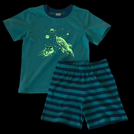 Schlafanzug mit Glow-in-the-Dark Weltall-Motiv, blau, Gr. 104 ALANA