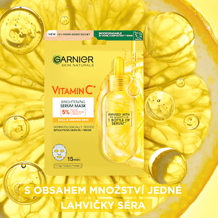 textilní pleťová maska Vitamín C GARNIER SKIN NATURALS