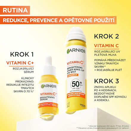 rozjasňující pleťová mlha Vitamín C SPF50+ GARNIER